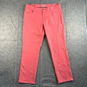 Peter Millar Men's Performance Pants 38 x 30* Cape Red Golf Twill Regular 398